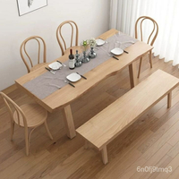 免運 可開發票 日式原木餐桌家用小戶型喫飯桌實木桌椅組合服裝展示桌簡約泡茶桌 LHGZ