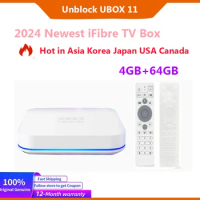 2024 New Arrival UBOX11 Android 12.0 TV Box Unblock Tech UBOX 11 Best Asia Smart tv box Voice Countrol 4G 64GB WIFI6 Set top box
