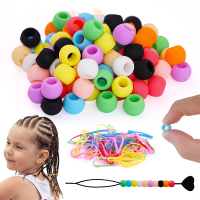100Pcs Silicone Hair Beads for Kids Soft Colorful Rubber Beads for Girls Braids Hair Accessories fo