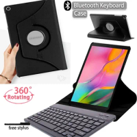 For Samsung Galaxy Tab A8 10.5/Tab A7 10.4/Tab A 10.1 /Tab S6 Lite 10.4 Anti-fall 360 Rotating Tablet Case+Bluetooth Keyboard