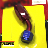 ALUMINIUM HOSE FITTING 45 DEGREE AN8 RED BLUE