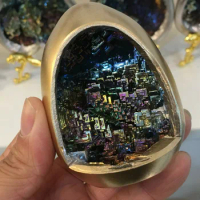 Beautiful Mineral Specimen Bismuth Mineral Egg Crystal Rainbow Mineral Energy Spiritual Healing egg Home Decor