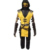 2018 Game Mortal Kombat X Scorpion Hanzo Hasashi Cosplay adult costume full set custom made outfit