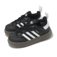 【adidas 愛迪達】學步鞋 Adifom Samba 360 I 童鞋 小童 黑 白 彈性鞋帶 愛迪達(JH5201)