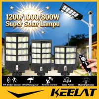 KEELAT 800/1000/1200W Lampu Jalan Solar Street Sensor Lamp Solar Light Outdoor Lighting LED Remote C