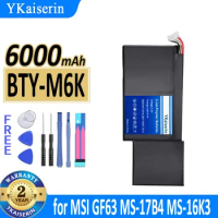 6000mAh YKaiserin Battery BTY-M6K for MSI MS-17B4 MS-16K3 GS63VR-7RG GF63 Thin 8RD 8RD-031TH 8RC GF75 3RD 9SC Laptop
