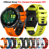 Official Watch Band Strap For Garmin Forerunner 965 955 935 945 935 Silicone Bracelet 22mm Smartwatch Replacement Wristbands