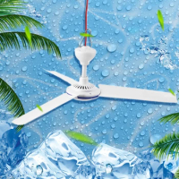 Portable Ceiling Fan Mini Tent Fans for Camping Outdoor Hanging Gazebo Tents Ceiling Canopy Fan for DC 12V Battery Dropshipping