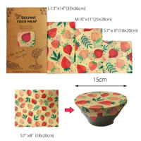 Beeswax Fresh Cloth Eco Friendly Natural Reusable Beeswax Food Wrap Set Food Packaging Bag