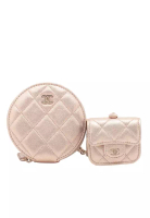 Chanel 二手香奈兒雙C菱格紋金屬羊皮零錢包和AirPods Pro保護套
