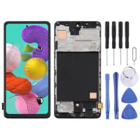 LCD Screen and Digitizer Full Assembly With Frame for Samsung Galaxy A51 TFT Material (Black)