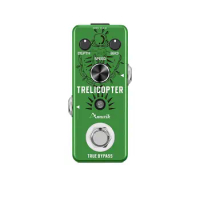Amuzik Tremolo Guitar Effect Pedal of Classic Trelicopter Effects Pedals for Electric Guitar True Bypass with Mini Size