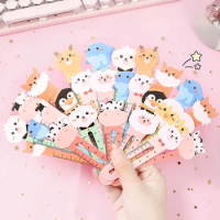 50Pcs/pack Cartoon Animal Bookmark Cute Bear Kitten Student Ruler Bookmark Students Supplies bookmarks for books