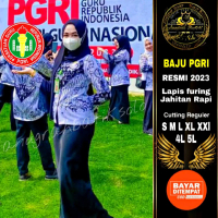 Baju Pgri Guru lengan panjang bahan Super halus lapis furing motif putih Batik Katun Nyaman Wanita