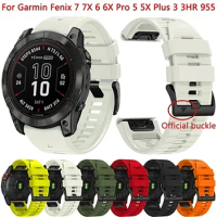 26 22mm Quickfit Silicone Watchband Strap For Garmin Fenix 6X 5X 7X EPIX Gen 2 Wristband For Fenix 6 5 7 955 965 Tactix 7 Watch