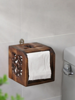 創意實木桌面紙巾盒客廳家用復古卷紙筒卷紙盒廁所衛生間卷筒紙盒