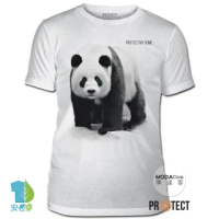 【摩達客】美國The Mountain保育系列 守護熊貓家園 白色修身短袖T恤(現貨)