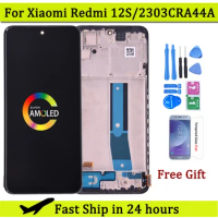6.43''Super AMOLED For Xiaomi Redmi Note 12S LCD 2303CRA44A Display Touch Screen Digitizer For Redmi Note 12S Screen With Frame