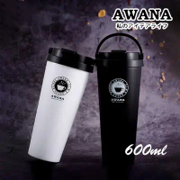 【一品川流】AWANA304不鏽鋼保溫保冷手提咖啡杯-600ml-1入-純淨白,顏色