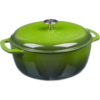 Enameled Cast Iron Covered Round Dutch Oven, 4.3-Quart, Green cookware casserole pots for cooking