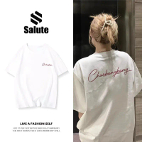Áo thun Trắng cao cấp local brand unisex form rộng thời trang nữ in chữ Salute y2k style Y0706