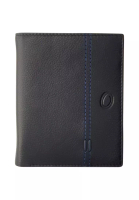 Oxhide Full Grain Leather Bifold Wallet Men with middle zipper - Black Wallet - J0011 Oxhide