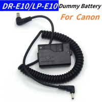 DR-E10 LP-E10 Dummy Battery+DC Spring Cable 5.5MM X 2.1MM Male Plug for Canon EOS 1100D 1200D 1300D 1500D X50 X70 T3 T5 Cameras