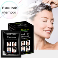 10 PCS Black Hair Shampoo Natural Ingredients Color Hair Blackening Shampoo Semi-Permanent Hair Color Shampoo for Men Women