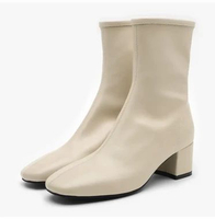 SAPPUN Anev Sock Ankle Boots (5cm) - Boots Wanita 41 IVORY