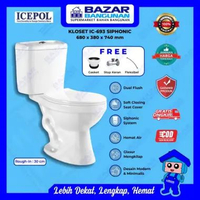 Icepol - Closet Kloset Toilet Duduk IC 693 Two Piece Dual Flush Soft Close Siphonic AS 30 Toto
