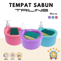 dispenser sabun cuci piring 2in1 trilins/tempat sabun/tempat spon/tempat cuci piring
