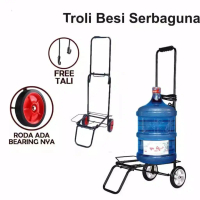 Rak Troli Galon Troli Barang Rak Dorong Free Tali Bisa Dilipat Beban 40 kg