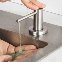 Kitchen Sink Soap Dispenser Stainless Steel Black Dispenser Detergent Liquid Soap Lotion Dispensers Built-in Design Bottle/Tube