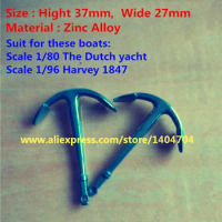 The Dutch royal yacht model upgrade accessories the Zinc Alloy anchor model Length 37x27mm 2 pcs/set
