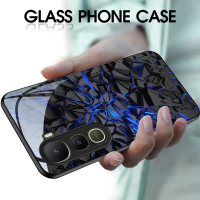 เคสโทรศัพท์, สำหรับ vivo Vivo Y400 5G, การออกแบบการระเบิดหินสีฟ้าที่มีสไตล์, เคสกระจกนิรภัยแบบมันวาว