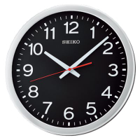 SEIKO 日本精工 滑動式秒針 靜音掛鐘(QXA732S)銀-黑/35cm