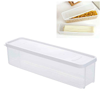 長型保鮮盒 義大利麵條盒 野餐盒 蔬菜 水果 筷子 湯匙 多用途收納盒(1.3L)