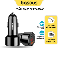 Tẩu sạc nhanh ô tô Baseus 45w PD 2 cổng chuẩn QC3.0 hiển thị Led thông số cho xe hơi Baseus Magic Se