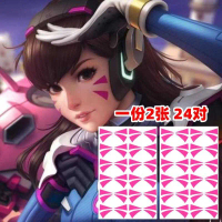 Pelekat Tatu, Rekaan Overwatch, Corak Wajah DVA, Lagu Hana Wajah, Pelekat Tatu Cosplay, Buatan Tersu