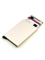 信用卡夾 自動卡盒子信用卡盒金屬卡包卡片盒收納盒男女年會定製防盜『XY15183』