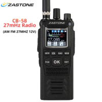 Zastone CB-58 Handheld Walkie Talkie 27MHz CB Radio HAM 4W 12V all 240 CB channels 26 to 27MHz 4000hAm