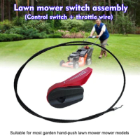 ​Podoy Lawn Mower Throttle Cable Control Switch Lever Handle Kit Universal 65" for Electric Petrol Lawnmowers