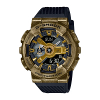 【CASIO 卡西歐】G-SHOCK 蒸氣龐克 懷舊金 金屬錶殼 人氣雙顯 GM-110VG-1A9