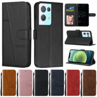 For OPPO Reno 8 Case Leather Flip Wallet Book Cover on For Coque OPPO Reno8 Phone Case Reno8 Pro 8 Pro+ Protective Cases Shell
