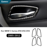 Carbon Fiber Door Handle Decorative Stickers For BMW 3 Series E90 E92 E93 2005-2012 Car Styling Interior Accessories