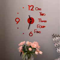 3D Mirror Wall Clock Modern Design Creative Acrylic Quartz Wall Clocks Stickers Room Home Decor DIY Digital Clock
