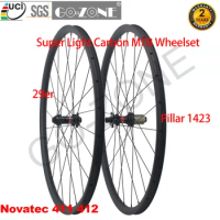 Super Light Carbon MTB Wheels 29er Tubeless Disc Brake Pillar 1423 Novatec 411 412 Mountain Bike Carbon MTB Wheelset 29