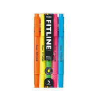 【Pentel 飛龍】FITLINE 雙頭螢光筆 3.5/0.9mm 五色套裝/盒 SLW11-5T