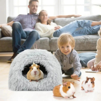 A Great  1 Small Pet Hedgehog Dutch Pig Cotton Nest Windproof Warm Hamster House Guinea Pig Cage Ham