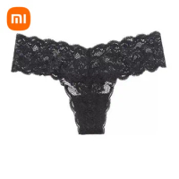 New Xiaomi 3pcs Sexy Bikini Seamless Transparent Sexy Lace Women Underwears Low Waisted Underlay Thong Comfort Soft Breathable